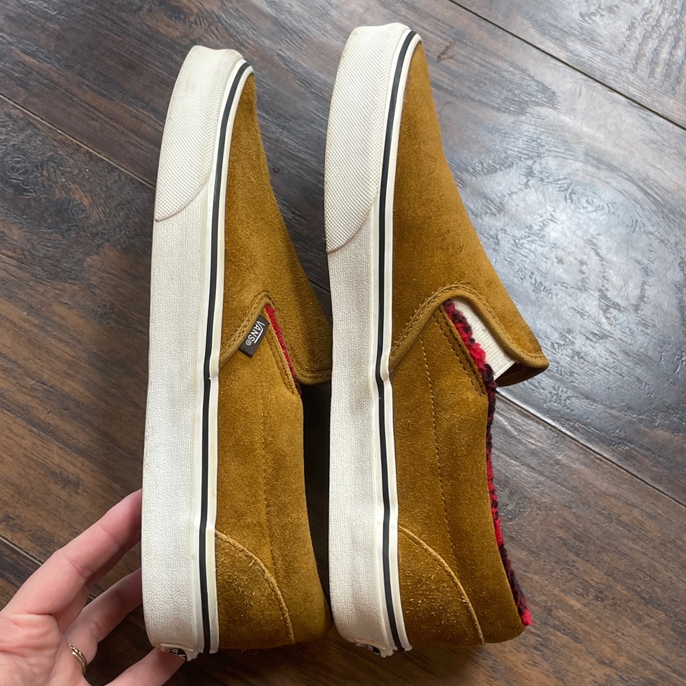 Vans Classic Slip On Cozy Suede Buffalo Check Sherpa Lining 9.5 M / 11 W - Picture 11 of 12